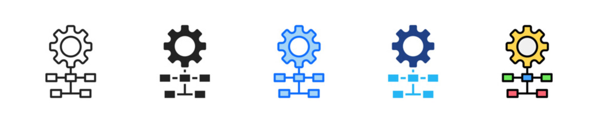 Workflow Digitization Icon Set Multiple Style Collection