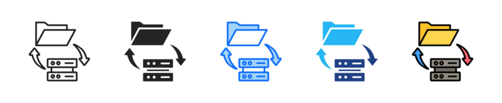 Data Migration Icon Set Multiple Style Collection