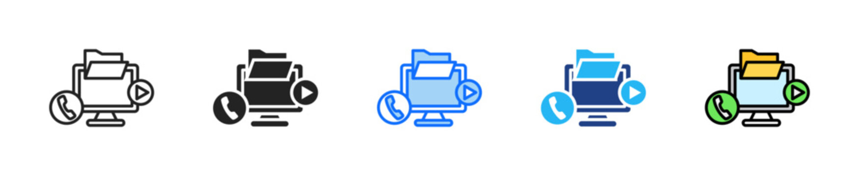 Digital Workspace Icon Set Multiple Style Collection