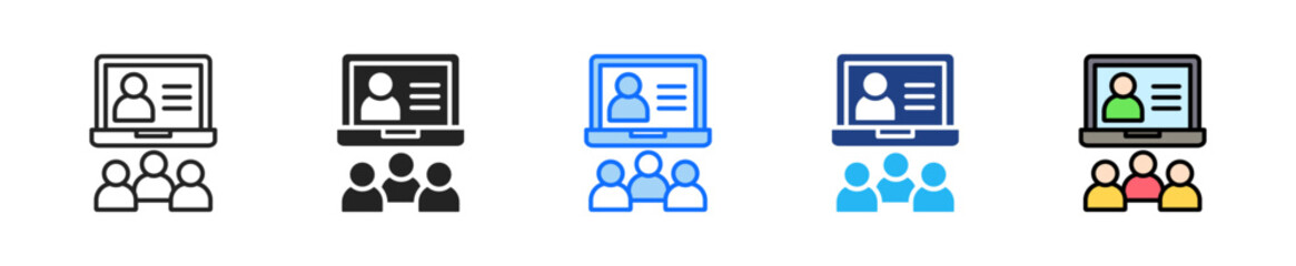 Digital Training Icon Set Multiple Style Collection