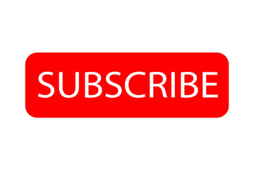 Subscribe icon with white text isolated on transparent background. Png and Jpg image