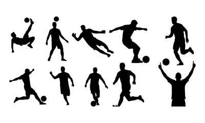 Dynamic soccer silhouettes collection