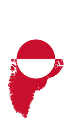 Greenland Map with National Flag Emblem
