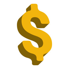 3D Dollar Sign Icon &ndash; Money, Finance and Business Symbol