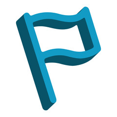 3D Flag Icon &ndash; Marker, Location and Achievement Symbol