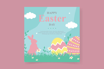 Flat Easter celebration background template