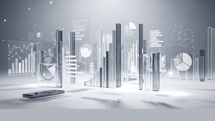 A futuristic cityscape with sleek skyscrapers and neon lights