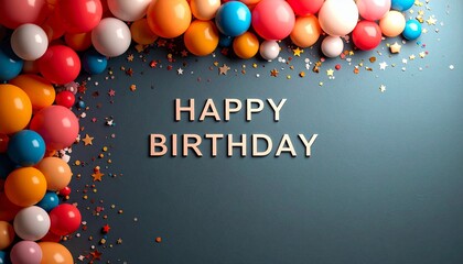 お誕生日おめでとう・HappyBirthday背景・バルーン