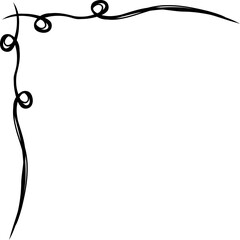 Hand-drawn doodle corner border swirl