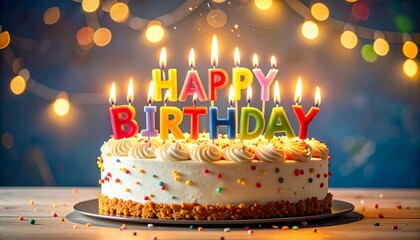 可愛いバースデーケーキ・誕生日ケーキの背景素材