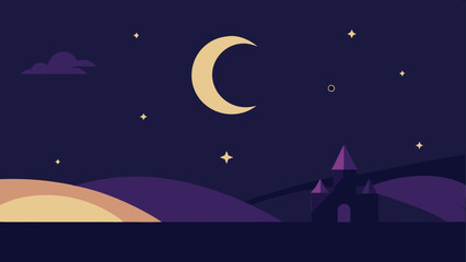Fototapeta premium Night sky over desert landscape