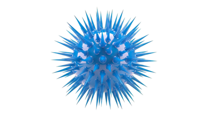 Blue spiky virus particle illustration
