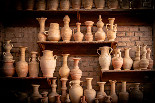 Traditional Handmade Uyghur Clay Pottery and Ceramics in Kashgar Old City