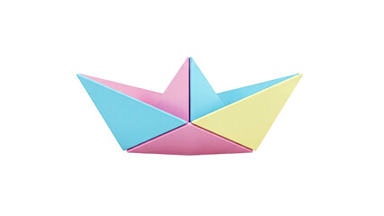 Naklejka premium Colorful Origami Boat Sculpture