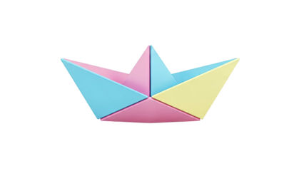 Colorful Origami Boat Sculpture