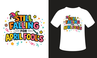 Still falling for april fools day vector illustration with jester hat