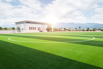 Fototapeta premium Empty football field in the school
