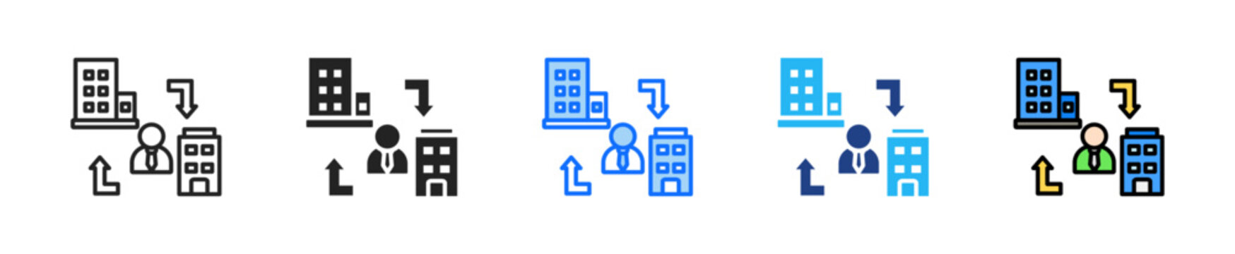 Internal Transfer Icon Set Multiple Style Collection