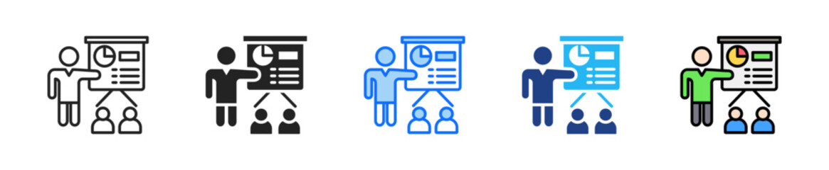 Training Session Icon Set Multiple Style Collection