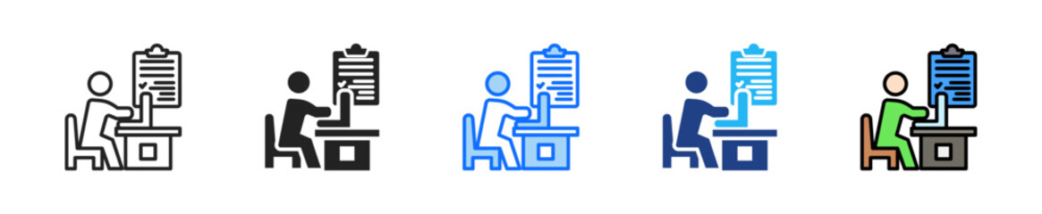 Job Description Icon Set Multiple Style Collection