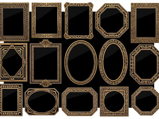 Collection of ornate gold picture frames