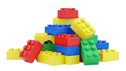 Pile of colorful building blocks