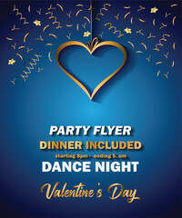 Disco club Valentine's day flyer with colorful elements. Ideal for poster and music background.