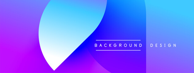 Fototapeta premium Abstract gradient background. Vivid purple, blue hues blend smoothly. Text reads background design centered within shape. Modern visual element.