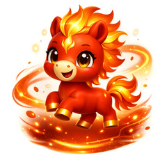 Cute 3D Fire Horse Character for Chinese New Year 2026 Celebration