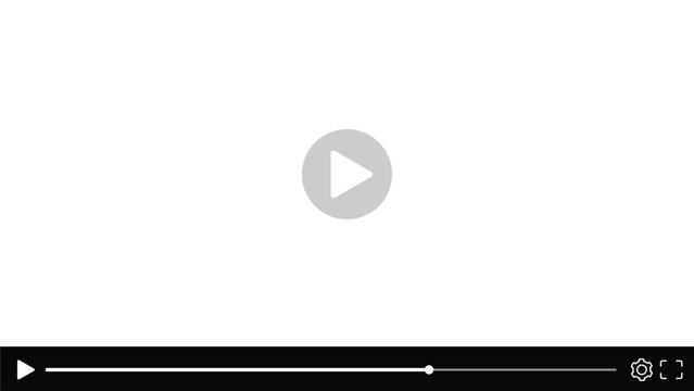 Video player template interface. Stock vector suitable for showcasing multimedia player templates on websites.