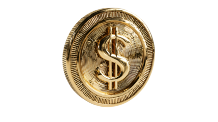 Financial Success and Wealth Concept Gold Coin