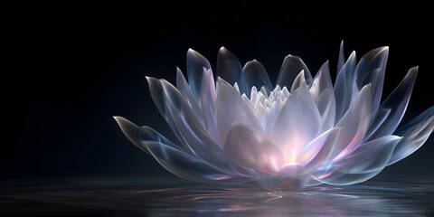 A Holographic Lotus Gently Glowing from the Center