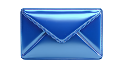Modern Vibrant Blue Letter Icon for Web Interface and Contact Us
