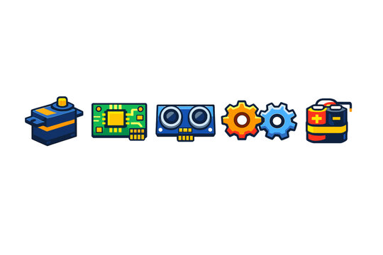 Robotics and electronics icons