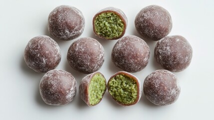 Dubai Chewy cookie ,Chocolate Kunafa Pistachio,Dubai Chocolate bar with green kadayif and pistachio,popular and viral korean 2026,korea hottest dujjonku,dubai sticky cookie,space for text.