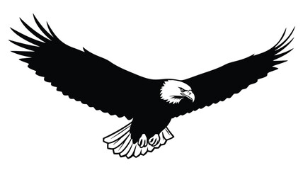 Obraz premium a black eagle in flight wings spread wide powerful and majestic silhouette