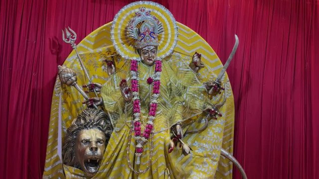 Goddess Durga, representing strength, protection, and divine feminine power