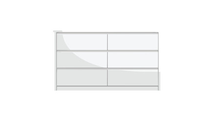 Modern White Dresser Illustration, Minimalist Chest of Drawers Furniture Design