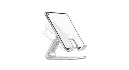 Adjustable and foldable white tablet stand for portable device viewing