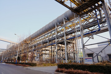 Pipeline, steel pipeline in modern industrial plants, pipeline system