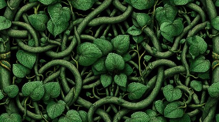 Intricate Green Floral Pixel Art Pattern