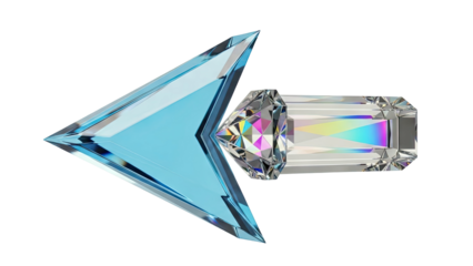 Diamond and Blue Glass Arrow Symbol