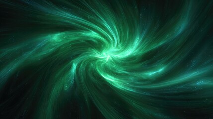 Abstract Green Spiral Galaxy Background