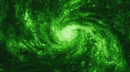 Bright Green Spiral Galaxy Pattern