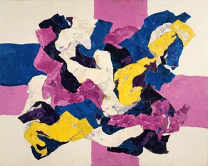 Abstract Painting With Bold Colors And Shapes