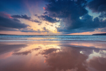 Beautiful sunrise over the sea