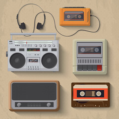 Geek accessories. Vector illustration