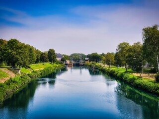 Datteln Hamm Kanal mit Fährbrücke