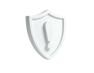 White Shield with Exclamation Mark Emblem.