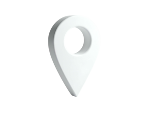 White Map Pin or Location Marker.